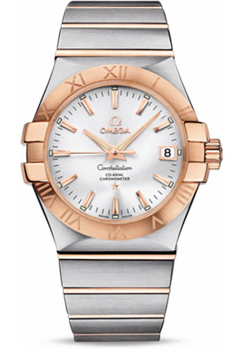 Omega Constellation Stainless Steel and Rose Gold 35 MM - Stainless Steel and Rose Gold Bracelet - Silver Dial - 123.20.35.20.02.001