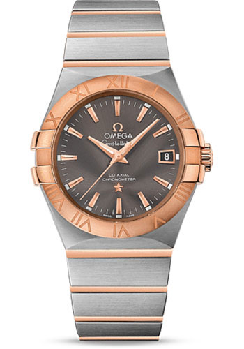 Omega Constellation Stainless Steel and Rose Gold 35 MM - Stainless Steel and Rose Gold Bracelet - Grey Dial - 123.20.35.20.06.002