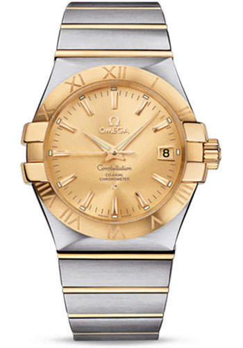 Omega Constellation Stainless Steel and Yellow Gold 35 MM - Stainless Steel and Yellow Gold Bracelet - Champagne Dial - 123.20.35.20.08.001