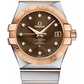 Omega Constellation Stainless Steel and Rose Gold 35 MM - Stainless Steel and Rose Gold Bracelet - Brown Diamond Dial - 123.20.35.20.63.001