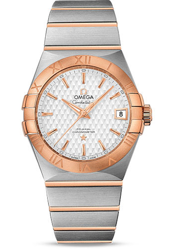 Omega Constellation Stainless Steel and Rose Gold 38 MM - Stainless Steel and Rose Gold Bracelet - Silver Dial - 123.20.38.21.02.008