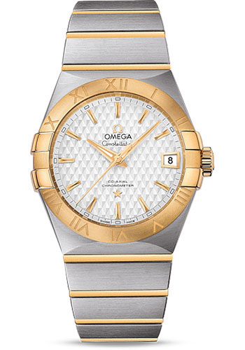 Omega Constellation Stainless Steel and Yellow Gold 38 MM - Stainless Steel and Yellow Gold Bracelet - Silver Dial - 123.20.38.21.02.009