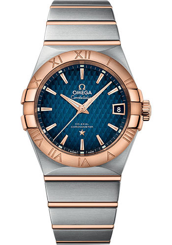 Omega Constellation Stainless Steel and Rose Gold 38 MM - Stainless Steel and Rose Gold Bracelet - Blue Dial - 123.20.38.21.03.001