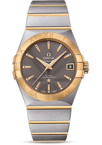 Omega Constellation Stainless Steel and Yellow Gold 38 MM - Stainless Steel and Yellow Gold Bracelet - Grey Dial - 123.20.38.21.06.001