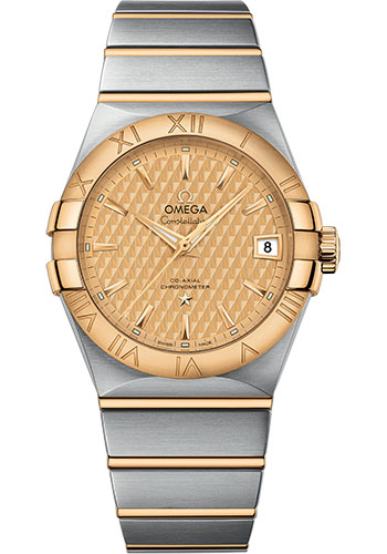 Omega Constellation Stainless Steel and Yellow Gold 38 MM - Stainless Steel and Yellow Gold Bracelet - Champagne Dial - 123.20.38.21.08.002