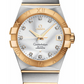 Omega Constellation Stainless Steel and Yellow Gold 38 MM - Stainless Steel and Yellow Gold Bracelet - Silver Diamond Dial - 123.20.38.21.52.002