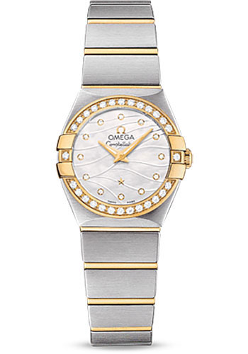 Omega Constellation Stainless Steel and Yellow Gold 24 MM - Stainless Steel and Yellow Gold Bracelet - Diamod Bezel - Mother-Of-Pearl Diamond Dial - 123.25.24.60.55.011