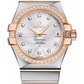 Omega Constellation Stainless Steel and Rose Gold 35 MM - Stainless Steel and Rose Gold Bracelet - Diamond Bezel - Silver Diamond Dial - 123.25.35.20.52.001