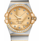 Omega Constellation Stainless Steel and Yellow Gold 38 MM - Stainless Steel and Yellow Gold Bracelet - Diamond Bezel - Champagne Diamond Dial - 123.25.38.21.58.001