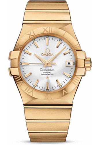 Omega Constellation Yellow Gold 35 MM - Yellow Gold Bracelet - Silver Dial - 123.50.35.20.02.002