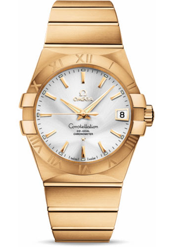 Omega Constellation Yellow Gold 38 MM - Yellow Gold Bracelet - Silver Dial - 123.50.38.21.02.002