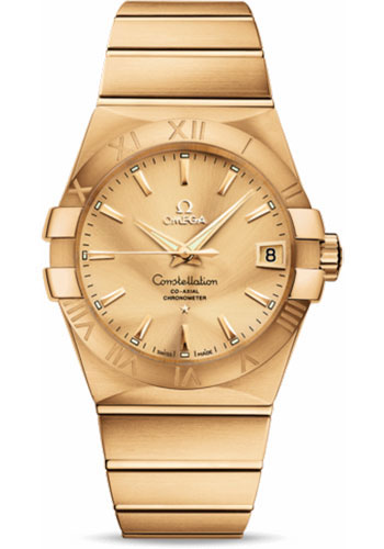 Omega Constellation Yellow Gold 38 MM - Yellow Gold Bracelet - Champagne Dial - 123.50.38.21.08.001