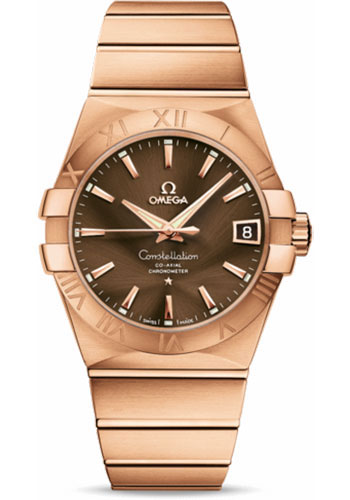 Omega Constellation Rose Gold 38 MM - Rose Gold Bracelet - Brown Dial - 123.50.38.21.13.001