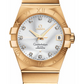 Omega Constellation Yellow Gold 38 MM - Yellow Gold Bracelet - Silver Diamond Dial - 123.50.38.21.52.002