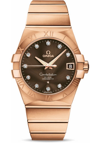 Omega Constellation Rose Gold 38 MM - Rose Gold Bracelet - Brown Diamond Dial - 123.50.38.21.63.001