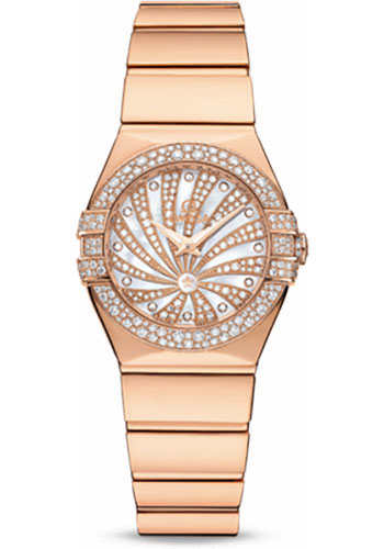 Omega Constellation Rose Gold 24 MM - Rose Gold Bracelet - Mother-Of-Pearl Diamond Dial - 123.55.24.60.55.013