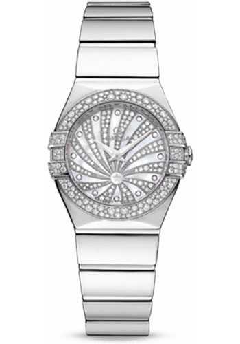 Omega Constellation White Gold 24 MM - White Gold Bracelet - Mother-Of-Pearl Diamond Dial - 123.55.24.60.55.014