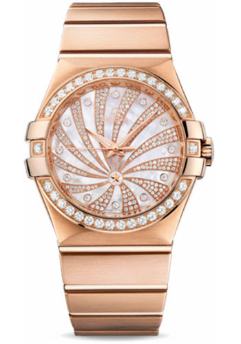 Omega Constellation Rose Gold 35 MM - Rose Gold Bracelet - Mother-Of-Pearl Diamond Dial - 123.55.35.20.55.002