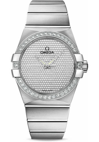 Omega Constellation White Gold 38 MM - White Gold Bracelet - Diamond Bezel - Diamond Paved Dial - 123.55.38.20.99.001