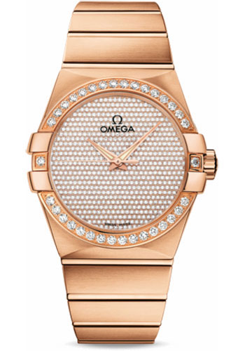 Omega Constellation Rose Gold 38 MM - Rose Gold Bracelet - Diamond Bezel - Diamond Paved Dial - 123.55.38.20.99.004