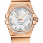 Omega Constellation Rose Gold 38 MM - Rose Gold Bracelet - Diamond Bezel - Silver Diamond Dial - 123.55.38.21.52.001