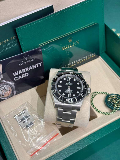 Rolex Oystersteel Submariner 41MM - Oyster Bracelet - Black No Date Dial - 124060