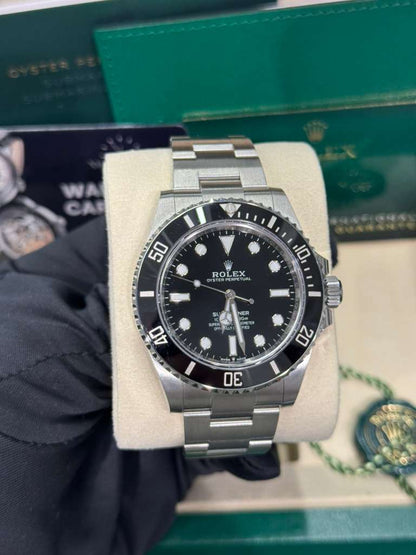 Rolex Oystersteel Submariner 41MM - Oyster Bracelet - Black No Date Dial - 124060