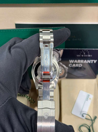 Rolex Stainless Steel Oyster Perpetual no date Watch - 34 MM - Oyster Bracelet - Silver Dial - 124200-0001