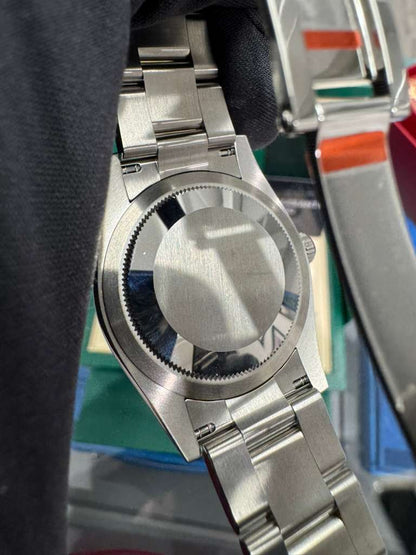 Rolex Stainless Steel Oyster Perpetual no date Watch - 34 MM - Oyster Bracelet - Silver Dial - 124200-0001