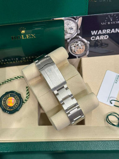Rolex Stainless Steel Oyster Perpetual no date Watch - 34 MM - Oyster Bracelet - Silver Dial - 124200-0001