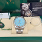 Rolex Stainless Steel Oyster Perpetual no date Watch - 41 MM - Oyster Bracelet - Turquoise Blue Dial - 124300-0006
