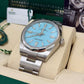 Rolex Stainless Steel Oyster Perpetual no date Watch - 41 MM - Oyster Bracelet - Turquoise Blue Dial - 124300-0006
