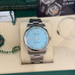 Rolex Stainless Steel Oyster Perpetual no date Watch - 41 MM - Oyster Bracelet - Turquoise Blue Dial - 124300-0006