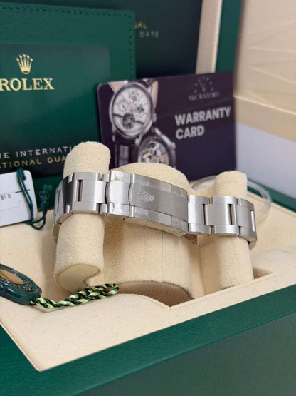 Rolex Stainless Steel Oyster Perpetual no date Watch - 41 MM - Oyster Bracelet - Turquoise Blue Dial - 124300-0006