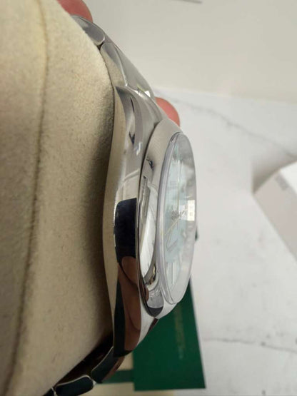 Rolex Stainless Steel Oyster Perpetual no date Watch - 41 MM - Oyster Bracelet - Turquoise Blue Dial - 124300-0006