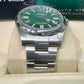 Rolex Stainless Steel Oyster Perpetual no date Watch - 41 MM - Oyster Bracelet - Green Dial - 124300 greio