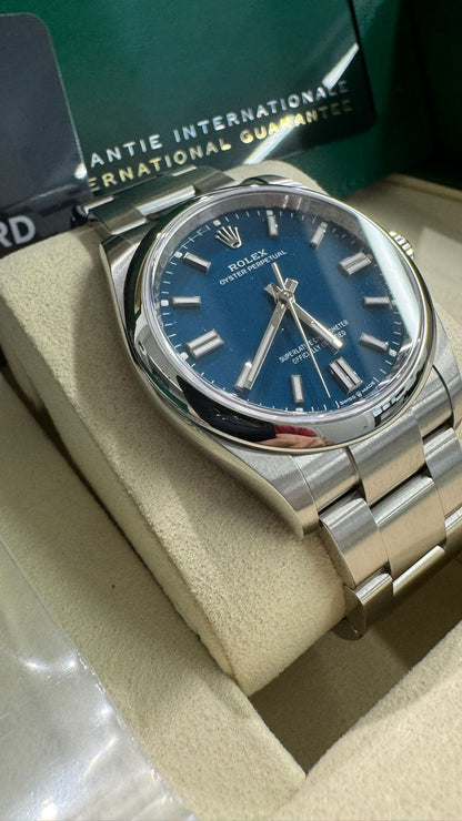 Rolex Oyster Perpetual - Stainless Steel - 36 MM - Oyster Bracelet - Med Blue Dial - 126000-0003