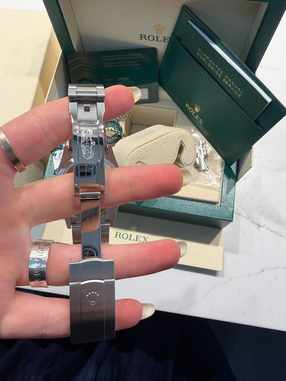 Rolex Stainless Steel Oyster Perpetual Watch - 36 MM - Oyster bracelet - Domed Bezel - Blue Artistic Dial - 126000-0009