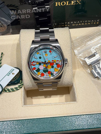 Rolex Celebration Dial Stainless Steel Oyster Perpetual Watch - 36 MM - Oyster bracelet - Domed Bezel - 126000-0009