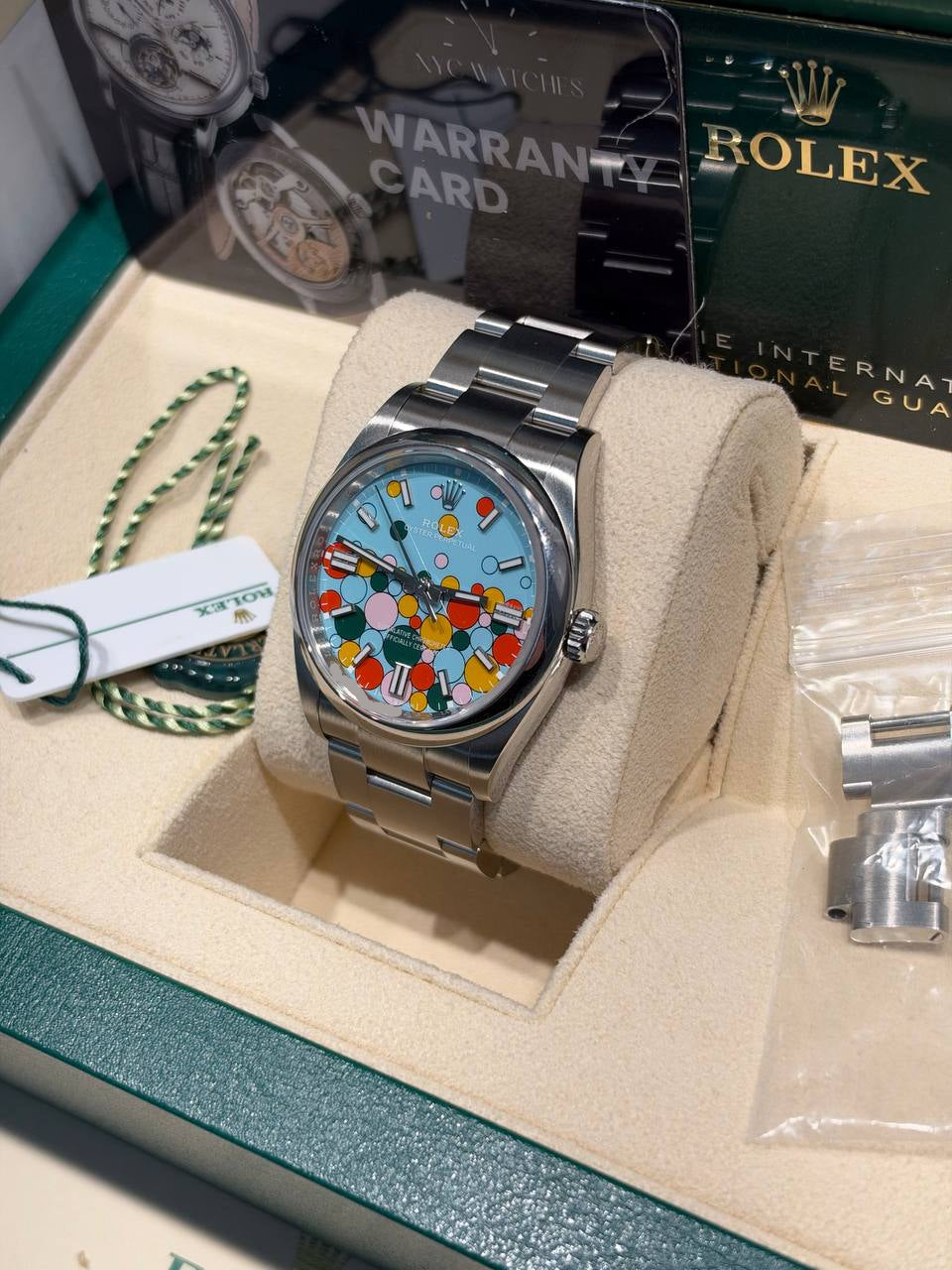 Rolex Celebration Dial Stainless Steel Oyster Perpetual Watch - 36 MM - Oyster bracelet - Domed Bezel - 126000-0009