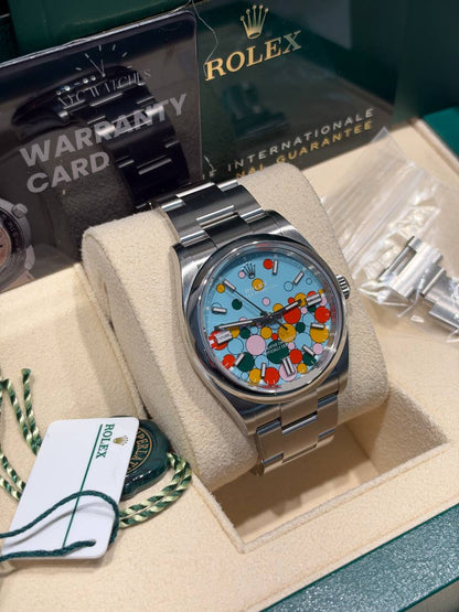 Rolex Celebration Dial Stainless Steel Oyster Perpetual Watch - 36 MM - Oyster bracelet - Domed Bezel - 126000-0009