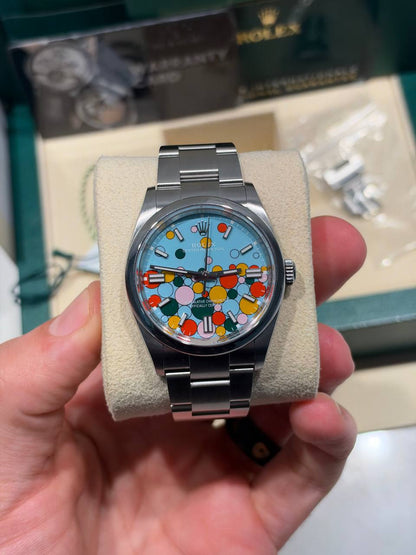 Rolex Celebration Dial Stainless Steel Oyster Perpetual Watch - 36 MM - Oyster bracelet - Domed Bezel - 126000-0009