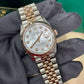 Rolex Stainless Steel And Pink Gold Datejust - 36 MM - Jubilee Bracelet - Fluted Bezel - Mother of Pearl Diamond Dial - 126231-0021