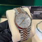 Rolex Stainless Steel And Pink Gold Datejust - 36 MM - Jubilee Bracelet - Fluted Bezel - Mother of Pearl Diamond Dial - 126231-0021