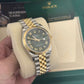 Rolex Stainless Steel And Yellow Gold Datejust - 36 MM - Jubilee Bracelet - Fluted Bezel - Olive Green Roman Dial - 126233-0025