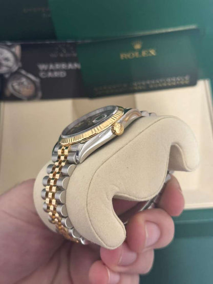 Rolex Stainless Steel And Yellow Gold Datejust - 36 MM - Jubilee Bracelet - Fluted Bezel - Olive Green Roman Dial - 126233-0025