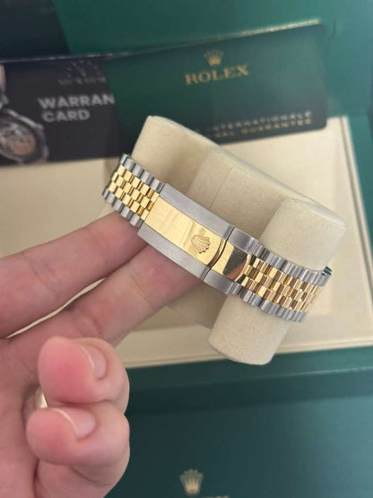 Rolex Stainless Steel And Yellow Gold Datejust - 36 MM - Jubilee Bracelet - Fluted Bezel - Olive Green Roman Dial - 126233-0025