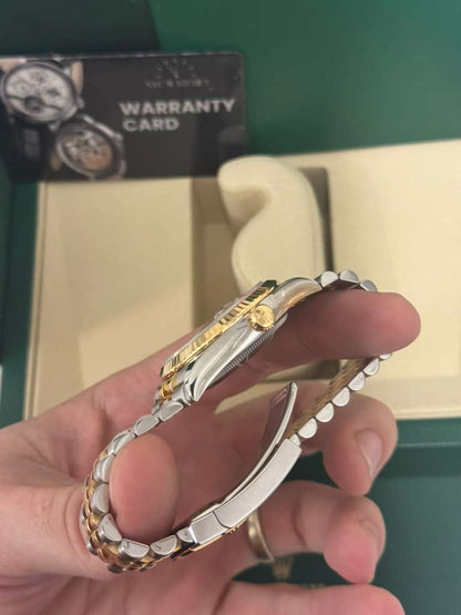 Rolex Stainless Steel And Yellow Gold Datejust - 36 MM - Jubilee Bracelet - Fluted Bezel - Olive Green Roman Dial - 126233-0025