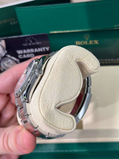 Rolex Stainless Steel And White Gold Datejust - 36 MM - Oyster Bracelet - Fluted Bezel - Mother Of Pearl Diamond Dial - 126234-0020