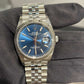 Rolex Stainless Steel And White Gold Datejust - 36 MM - Jubilee Bracelet - Fluted Bezel - Blue Index Dial - 126234-0017